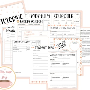 Tutoring Binder (Bubbly) EDITABLE: For Planning and Organizing Tutoring Sessions
