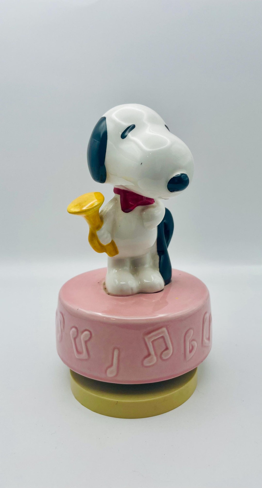 Music Box Snoopy Musician 80’s Ceramic Japan Sankyo Vintage - Etsy