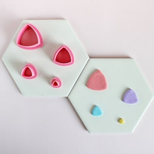 Reuleaux Triangle Clay Cutters 1In - .25In, 3D Printed Cutter, Cutter Set, Shape Cutters,  Polymer Clay, Geometric Cutters, Rounded Triangle