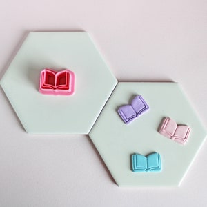 Open Book Clay Cutter: 3D Printed PLA, Polymer Clay Earring Tool (1In)