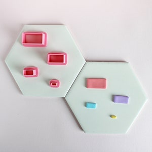 Rectangle Clay Cutters 1In - .25In, 3D Printed Cutter, Cutter Set, Shape Cutters,  Polymer Clay, Geometric Cutters, Clay Cutter for Earrings
