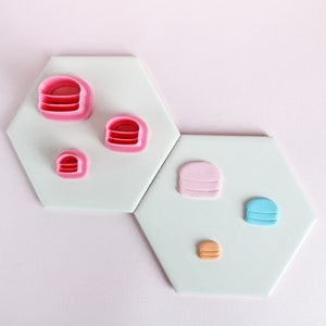 Hamburger Clay Imprint Cutters 1In - .50In, 3D Printed Cutter, Cutter Set, Food Cutter,  Polymer Clay, Hamburger, Clay Cutter for Earrings