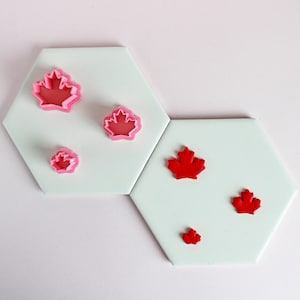 Maple Leaf Clay Cutters 1In - .50In, 3D Printed Cutter, Canadian Leaf, Shape Cutter,  Polymer Clay, Leaf Cutters, Clay Cutter for Earrings