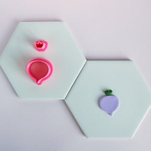 Emporte-pièces en pâte à modeler navet et feuilles 2,5 cm, emporte-pièces pour impression 3D, emporte-pièces, pâte polymère, emporte-pièces pour boucles d&#39;oreilles, emporte-pièces pour aliments