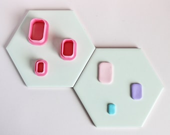 Rounded Rectangle Polymer Clay Cutter Set | 3D Printed PLA Clay Cutters for Earrings & Crafts