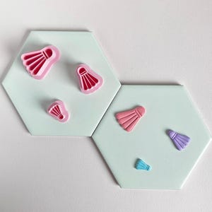 Badminton Birdie Clay Cutter Set: 3D Printed Sports Earrings