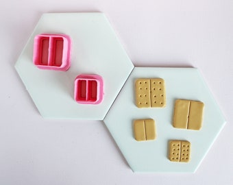 Graham Cracker Polymer Clay Cutter | Imprint Tool for Food Jewelry