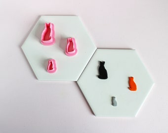 Cat Silhouette Polymer Clay Cutter | Pet & Minimalist Jewelry Tool