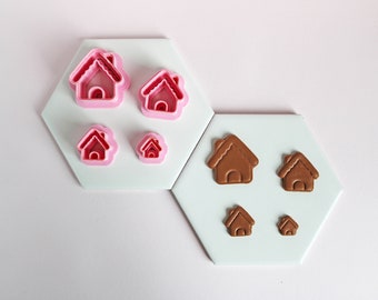 Gingerbread House Polymer Clay Cutter Set | Holiday & Cozy Jewelry Tool