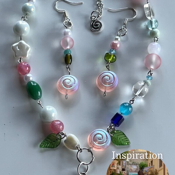 Summer necklace and earring set