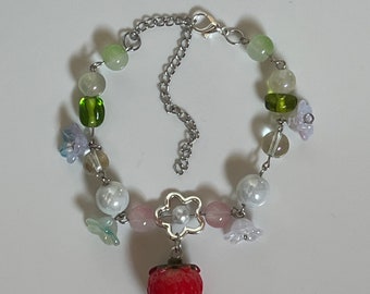 Strawberry charm bracelet