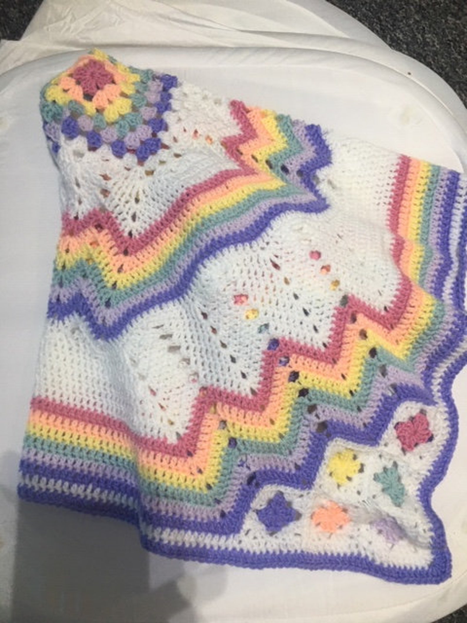 Crochet Pattern Only for Vintage Rainbow Set , Blanket Jacket and Boots