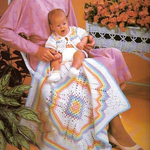 Crochet pattern only for Vintage Rainbow Set , blanket jacket and boots, PDF INSTANT Download