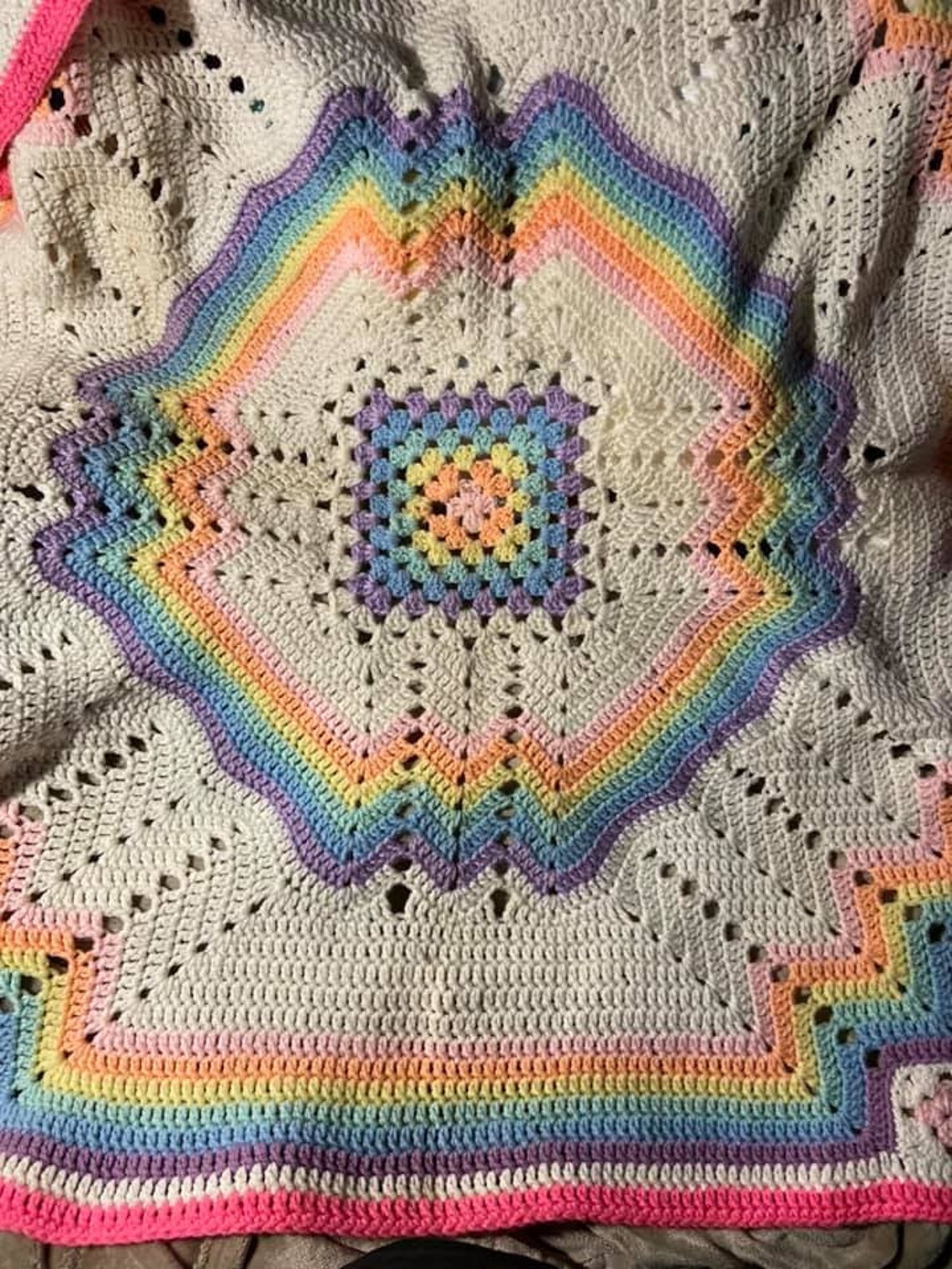 Crochet Pattern Only for Vintage Rainbow Set , Blanket Jacket and Boots