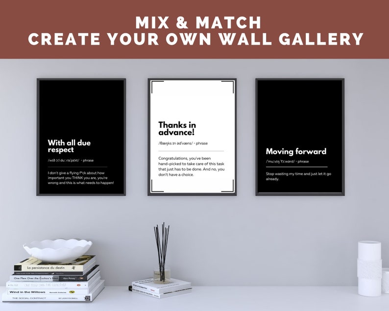 Office Wall Art Set of 30 Printable Home Office Decor Bundle Etsy