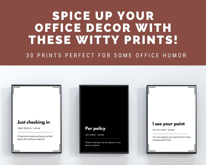 Office Wall Art Set of 30 Printable Home Office Decor Bundle Etsy