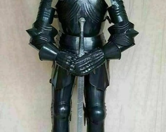 Medieval Knight Suit Of Armour Full Suit Of Armor Cuirass Helmet. Full Black Suit Of Armor Helmet. Best for cosplay