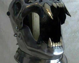 Medieval Helmet Devil face, Demonic, Ghost Old Demonic Old Face Helmet  Historical Treasure Costume Best Halloween gift