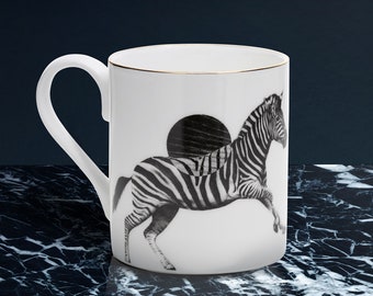Zebra Coffee Mug - Fine Bone China, Coffee Lovers - Gift Ideas