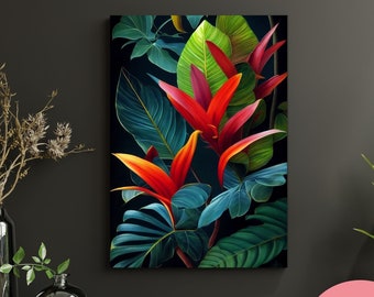 Detailed Tropical Plant, Living Room Decor, Printable Floral Wall Art, Eclectic Decor, Plant Lover, Boho Chic Print, Botanical Room Decor