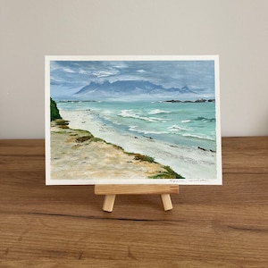 Pintura costera en gouache, obra de arte original, arte mural con paisajes, decoración de pared con paisajes marinos, obras de arte de la naturaleza