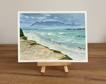 Gouache Coastal Painting, Original Artwork, Landscape Wall Art, Seascape Wall Decor, Nature Artwork