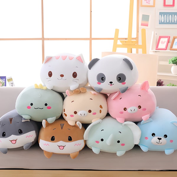 Chaude 20/28 cm animaux doux dessin animé chat oreillers coussin beau lapin peluche chien Totoro pingouin cochon grenouille peluche cadeau d'anniversaire