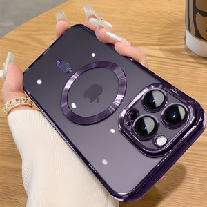 Fashion Plating For Magsafe Case For iPhone 14 13 12 11 Pro Max Wireless Charging Magnetic Soft Cover With Camera Lens Protector