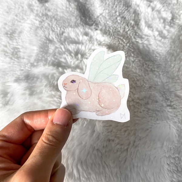 Fairy Bunny Sparkly Sticker