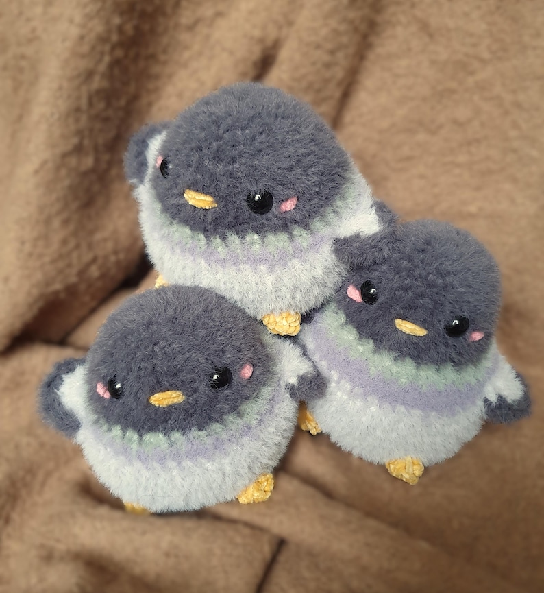 Handmade pigeon plushie | Fluffy crochet toy | Ideal gift for bird lovers image 13