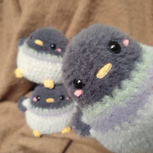 Handmade pigeon plushie | Fluffy crochet toy | Ideal gift for bird lovers
