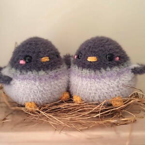 Handmade pigeon plushie | Fluffy crochet toy | Ideal gift for bird lovers image 9