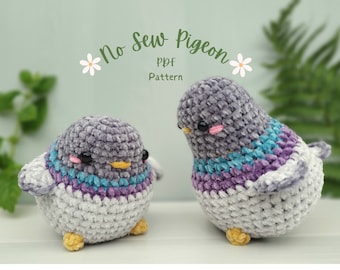 Little Pigeon easy no sew crochet pattern | Amigurumi bird | Small plushie
