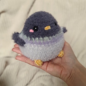 Handmade pigeon plushie | Fluffy crochet toy | Ideal gift for bird lovers Chubby pigeon