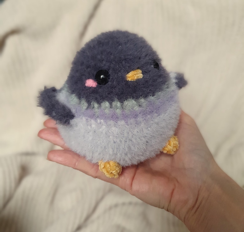 Handmade pigeon plushie | Fluffy crochet toy | Ideal gift for bird lovers Chubby pigeon