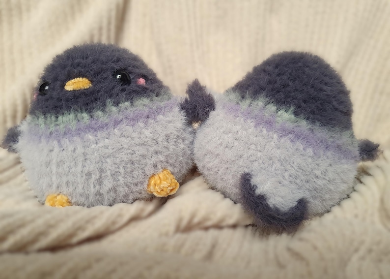 Handmade pigeon plushie | Fluffy crochet toy | Ideal gift for bird lovers image 7