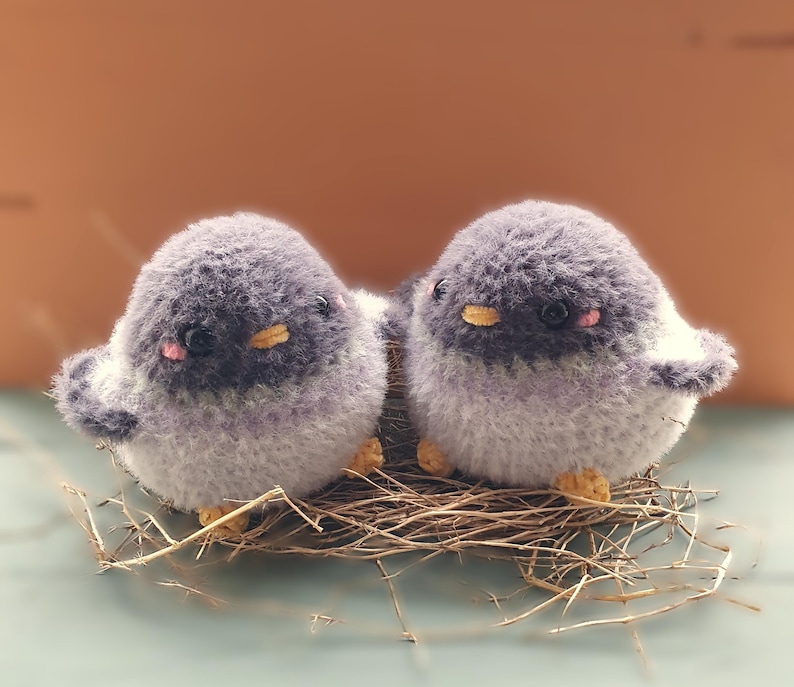 Handmade pigeon plushie | Fluffy crochet toy | Ideal gift for bird lovers image 5