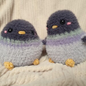 Handmade pigeon plushie | Fluffy crochet toy | Ideal gift for bird lovers image 12