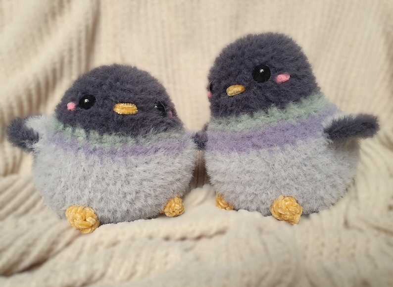 Handmade pigeon plushie | Fluffy crochet toy | Ideal gift for bird lovers image 12