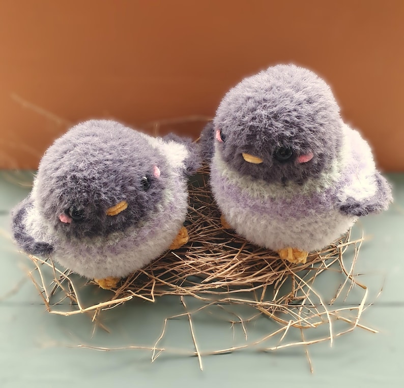 Handmade pigeon plushie | Fluffy crochet toy | Ideal gift for bird lovers image 8