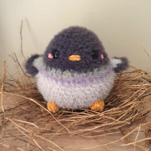 Handmade pigeon plushie | Fluffy crochet toy | Ideal gift for bird lovers image 2