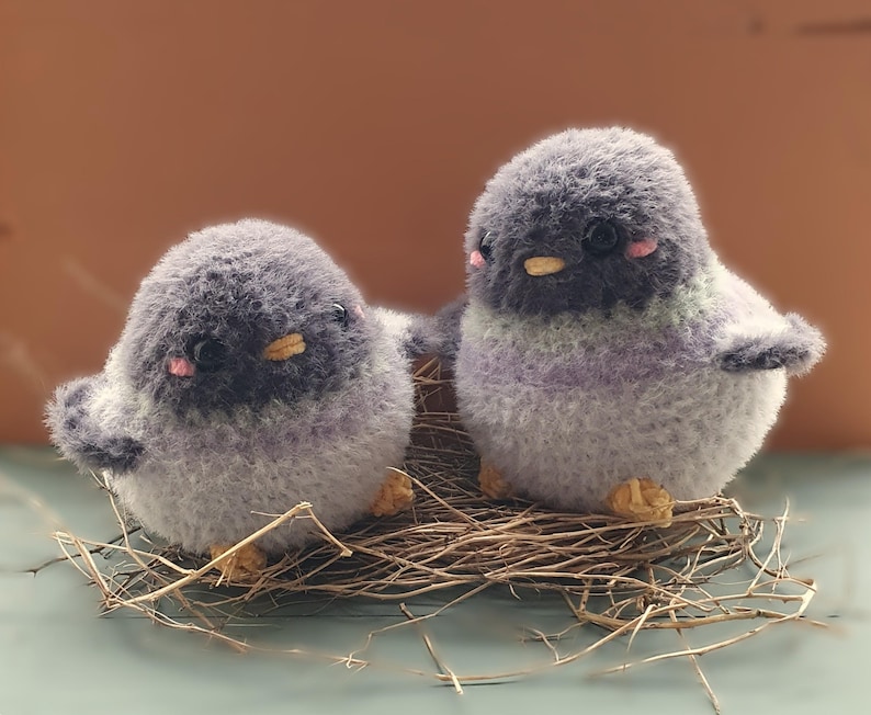 Handmade pigeon plushie | Fluffy crochet toy | Ideal gift for bird lovers image 3