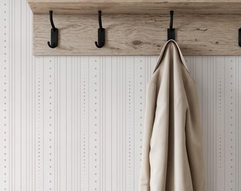 Papel pintado minimalista de rayas beige, mural de pared moderno neutro, diseño escandinavo de líneas verticales, decoración de interiores para cocinas y cafeterías.