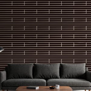 Modern Geometric Wallpaper, Minimalist White Line Mural, Black Background Wall Art, Peel and Stick, Non-Adhesive, Living Room, Office Decor