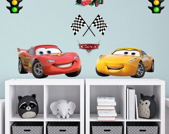 WALL STICKER SET for Kids Room Decor | US Car Bed