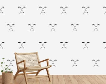 Golf Pattern Repeatable Sports Decal, Pattern Designs, Wall Decal Custom Vinyl Art Stickers for Homes, Golf Club Decal, Golf Wall Stickers