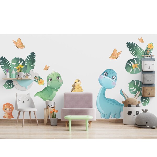 Dinosaur Wall Decals Etsy