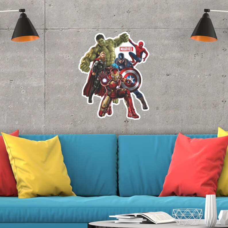 Superheroes Wall Decal Removable Avengers Wall Sticker for Instant Hero