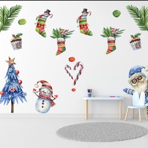 Magic Wall Sticker Set, Removable Self-Adhesive Vinyl Decals for Kids Rooms, Holiday & Christmas Decor, Easy Install, 18Pcs Festive Wall Art