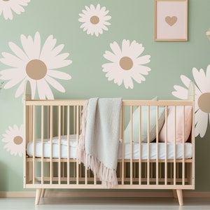 Gänseblümchen Blumen Wandtattoo, 18 Stück, Gänseblümchen Wandaufkleber, Florale Wandkunst, Kinderzimmer Kinderzimmer Schälen und Aufkleben, Gänseblümchen Tapete